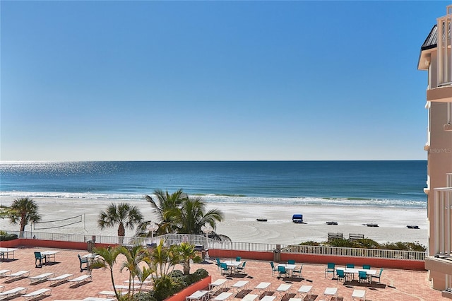 property view of water with a view of the beach