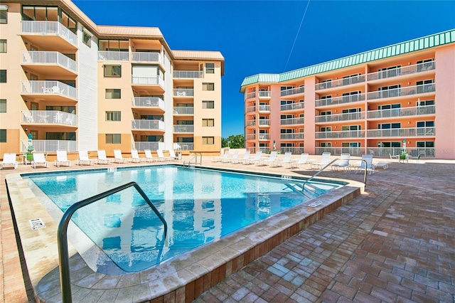 view of pool with a patio area