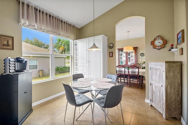 view of tiled dining area