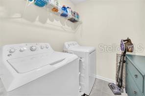 laundry room with washing machine and dryer