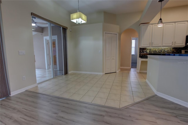 interior space featuring light wood-type flooring