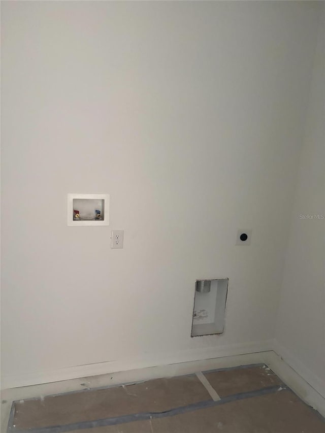 laundry room with washer hookup and hookup for an electric dryer