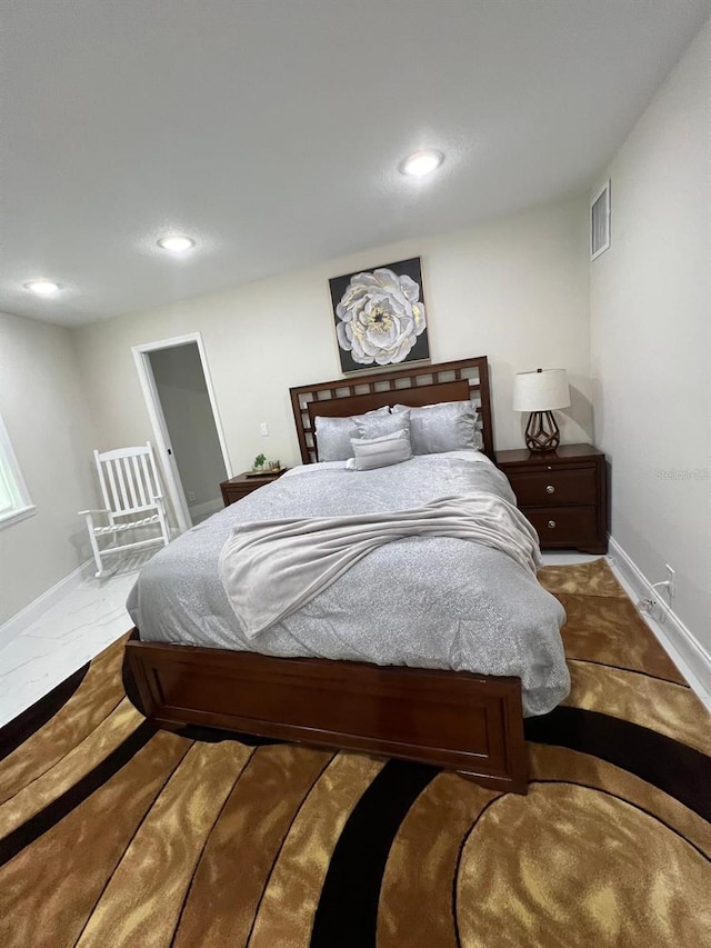 bedroom featuring carpet