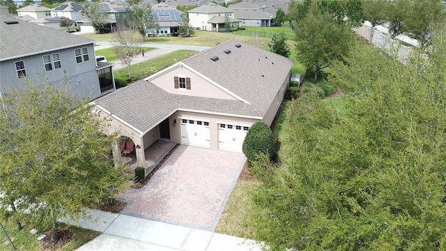 aerial view with a residential view