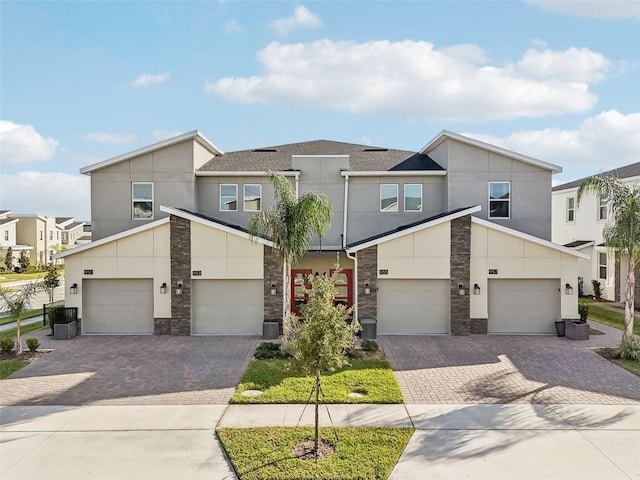 view of front of house with a garage