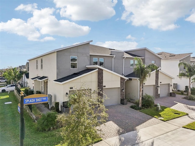 view of property featuring a garage