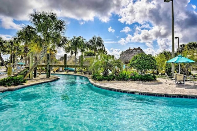 view of pool with a patio