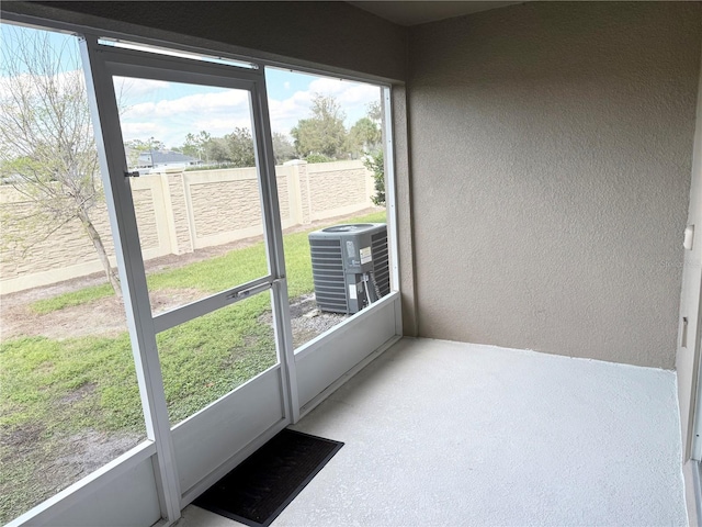 view of unfurnished sunroom