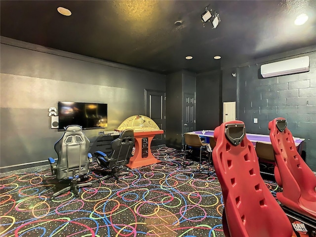 1670 Moon Valley Dr, Davenport, FL 33896 - rec room featuring an AC wall unit and carpet