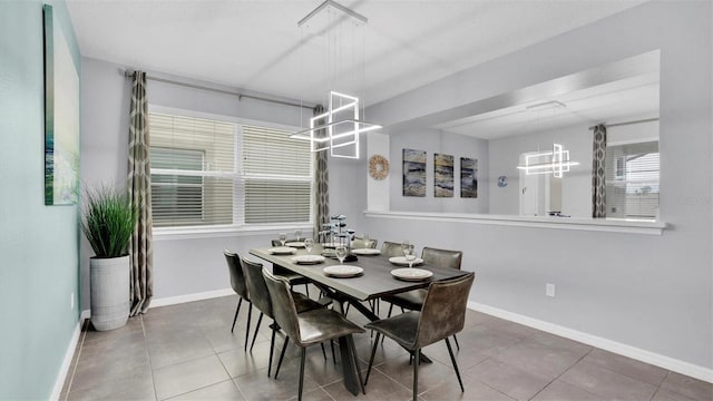 view of tiled dining space