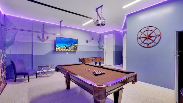 recreation room with pool table