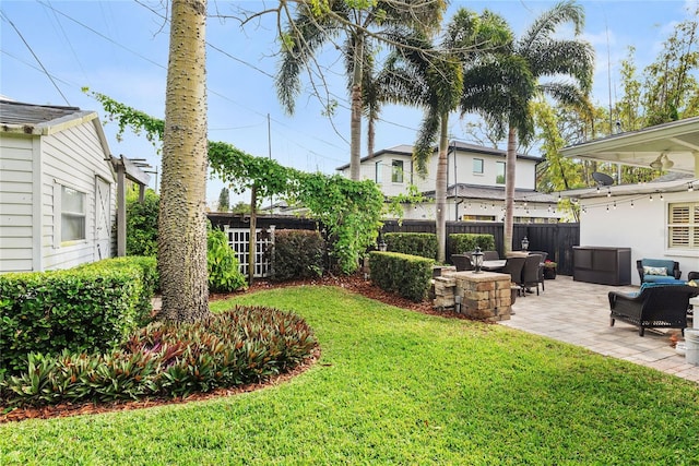 view of yard with a patio area