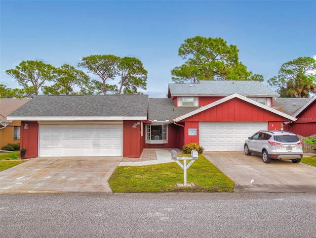 view of front of home with a garage