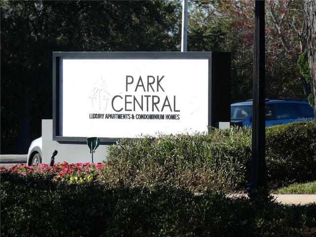 view of community sign