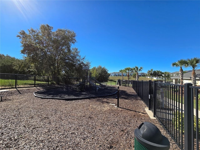 view of yard with a playground