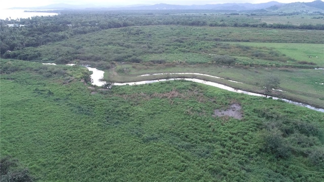 drone / aerial view with a mountain view