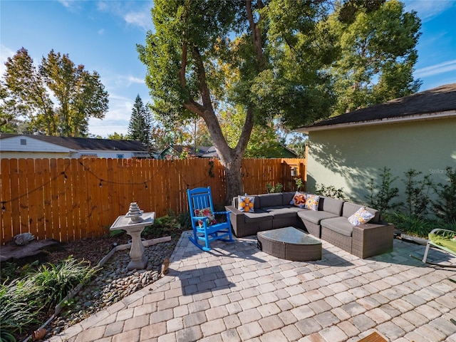 view of patio featuring outdoor lounge area