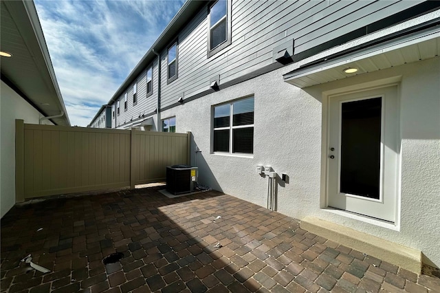 view of patio / terrace featuring central AC