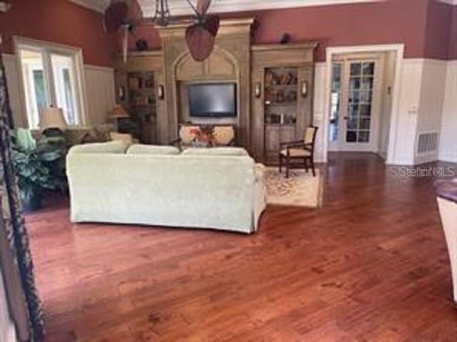 living room featuring hardwood / wood-style flooring