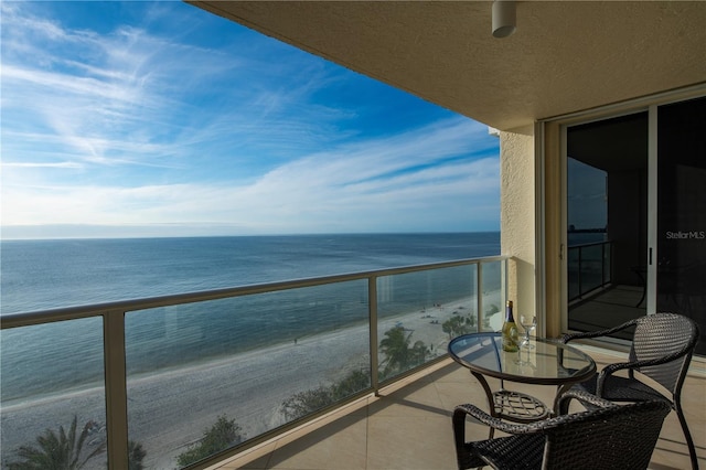 balcony with a water view