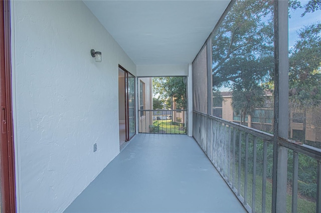 view of unfurnished sunroom