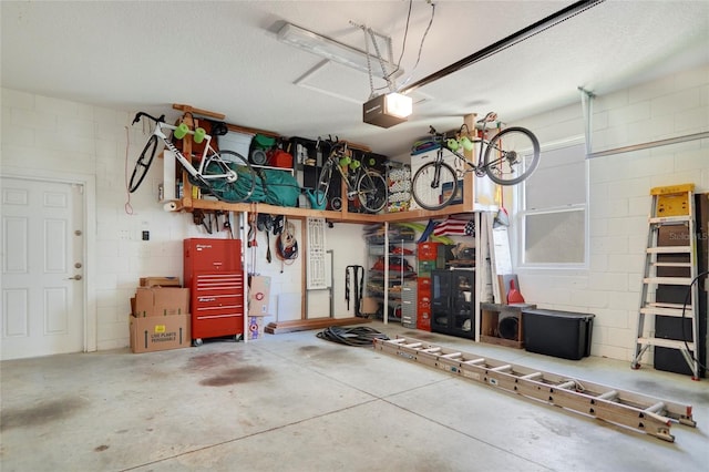 garage featuring a garage door opener