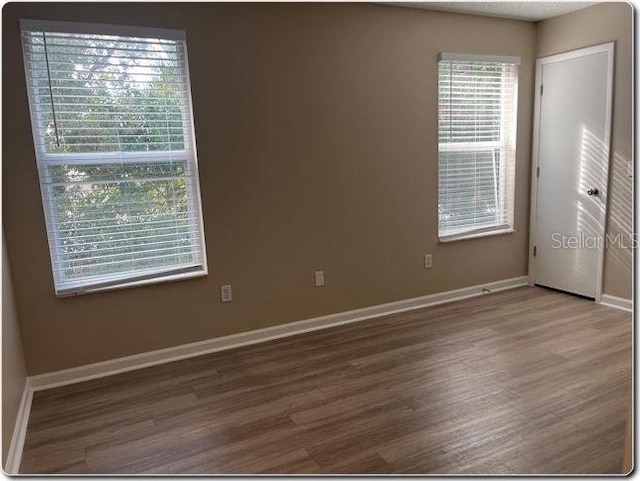 empty room with wood-type flooring