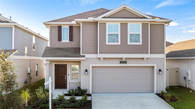 view of front facade with a garage