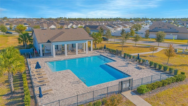 view of pool featuring a patio