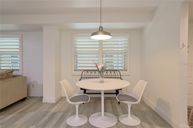 dining room with hardwood / wood-style floors