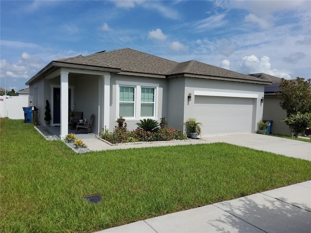 881 Orchid Grove Blvd, Davenport, FL 33837 - view of front of house with stucco siding, a garage, concrete driveway, and roof with shingles