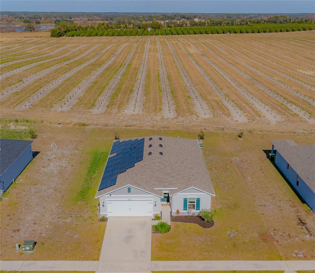 bird's eye view with a rural view