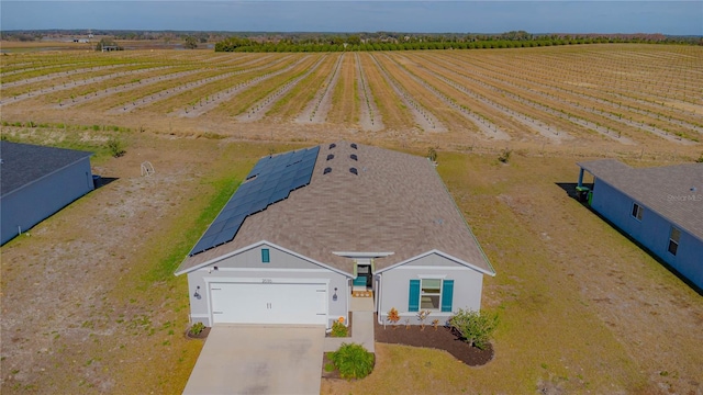 bird's eye view featuring a rural view