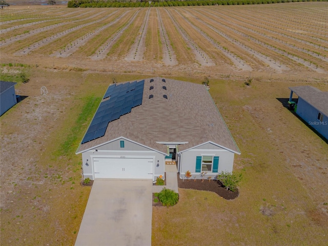 bird's eye view featuring a rural view