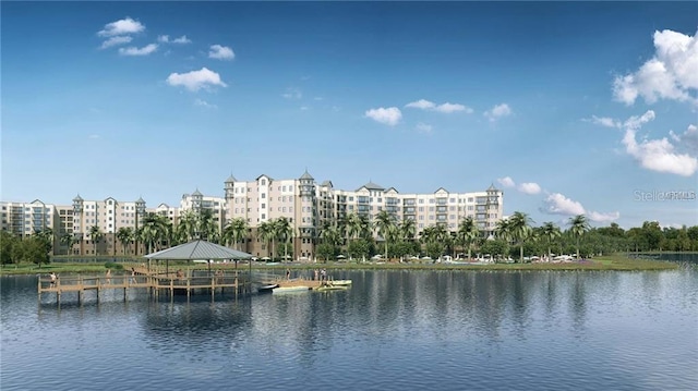 water view with a boat dock