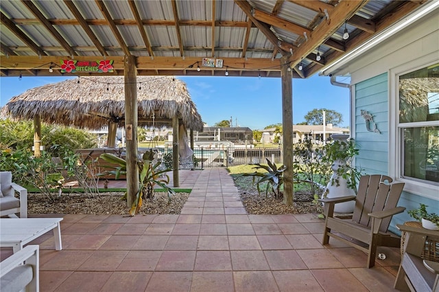 view of patio / terrace featuring a gazebo