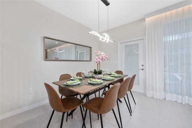 view of tiled dining space