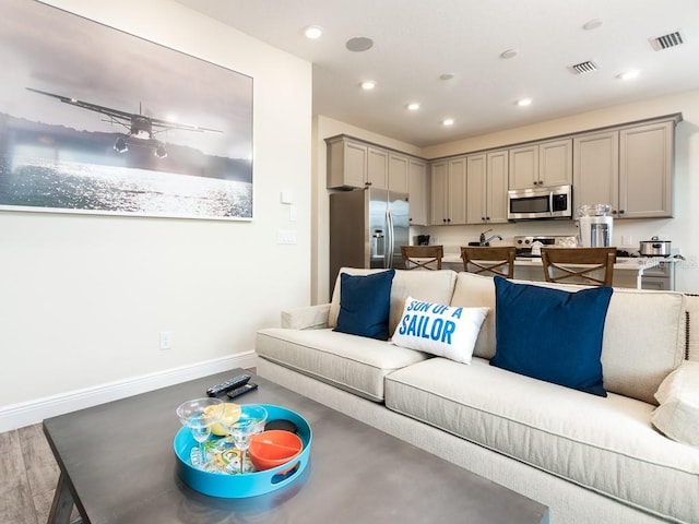 living room featuring hardwood / wood-style floors