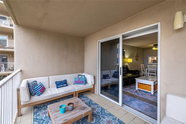 balcony featuring an outdoor living space