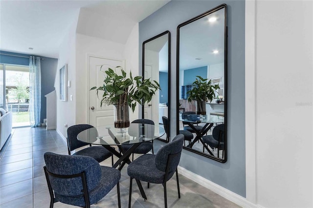 view of tiled dining space