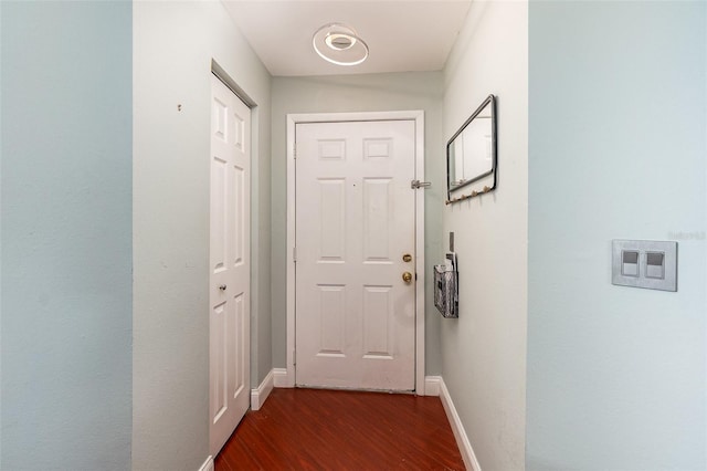 entryway featuring dark wood-type flooring