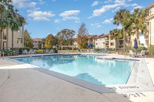 view of pool featuring a patio area