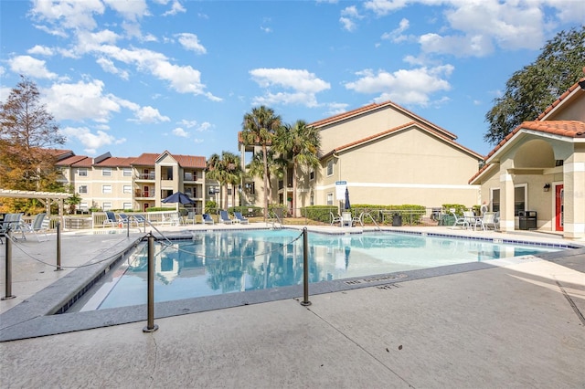 view of pool with a patio area