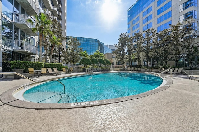 view of pool with a patio area