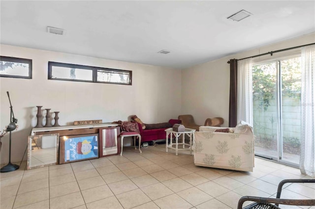 view of tiled living room