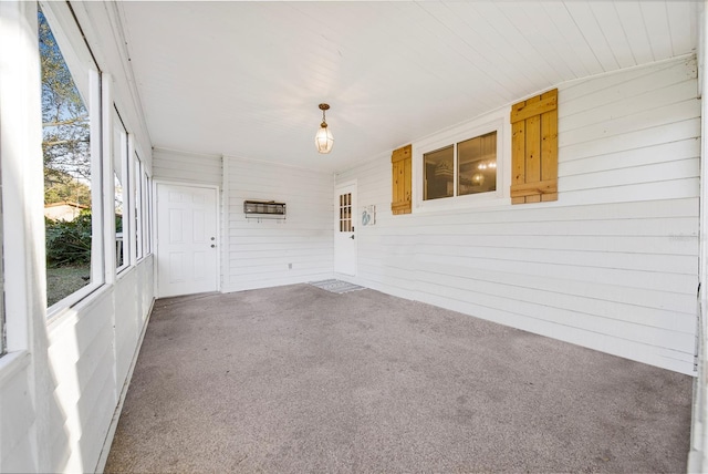 view of unfurnished sunroom