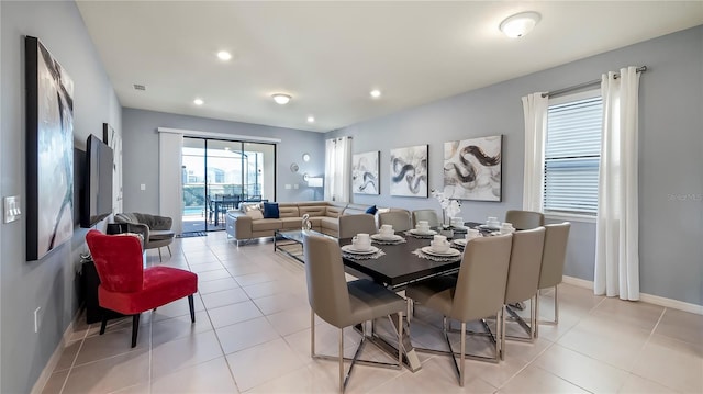 view of tiled dining room