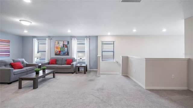 view of carpeted living room