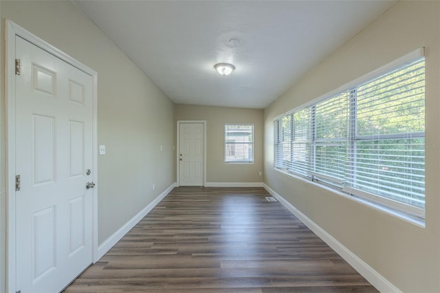 interior space featuring dark hardwood / wood-style floors