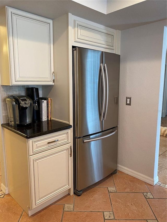 kitchen with stainless steel refrigerator